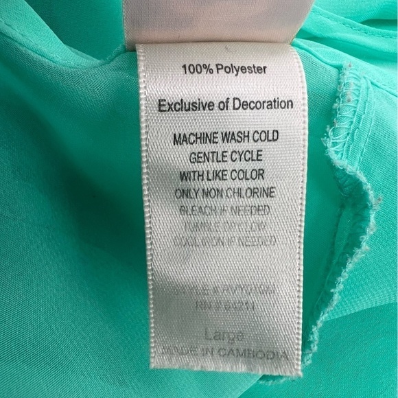 In Bloom Green Satin Lace V-Neck Chemise Size L Women's - Picture 4 of 4